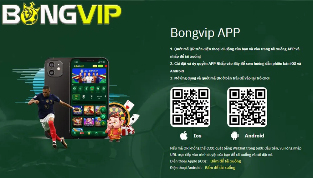 App BongVip sử dụng tiện lợi trên Ios và Android